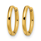 Stainless Steel Gold-Tone Polished Hinged Huggie Hoop Earrings