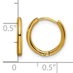 Stainless Steel Gold-Tone Polished Hinged Huggie Hoop Earrings