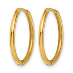 Stainless Steel Gold-Tone Polished Hinged Huggie Hoop Earrings