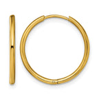 Stainless Steel Gold-Tone Polished Hinged Huggie Hoop Earrings