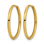 Stainless Steel Gold-Tone Polished Hinged Huggie Hoop Earrings