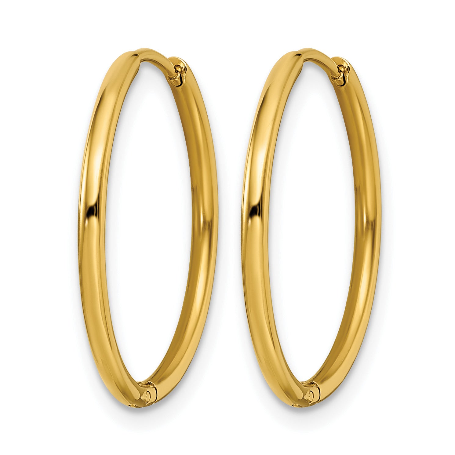 Stainless Steel Gold-Tone Polished Hinged Huggie Hoop Earrings