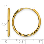 Stainless Steel Gold-Tone Polished Hinged Huggie Hoop Earrings