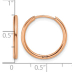Stainless Steel Rose Gold-Tone Polished Hinged Huggie Hoop Earrings for Women