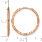 Stainless Steel Rose Gold-Tone Polished Hinged Huggie Hoop Earrings for Women