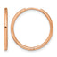 Stainless Steel Rose Gold-Tone Polished Hinged Huggie Hoop Earrings for Women