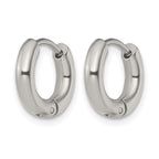 Stainless Steel Polished Hinged Huggie Hoop Earrings for Women