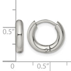 Stainless Steel Polished Hinged Huggie Hoop Earrings for Women