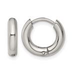 Stainless Steel Polished Hinged Huggie Hoop Earrings for Women