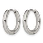 Stainless Steel Polished Hinged Huggie Hoop Earrings for Women