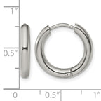 Stainless Steel Polished Hinged Huggie Hoop Earrings for Women