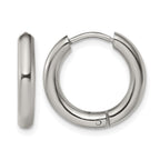 Stainless Steel Polished Hinged Huggie Hoop Earrings for Women