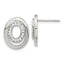 Stainless Steel Polished Oval Cubic Zirconia Button Earrings for Women