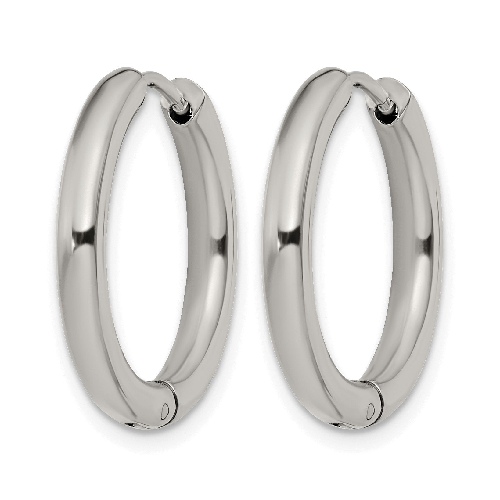Stainless Steel Polished Hinged Huggie Hoop Earrings for Women Secondary image