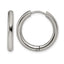 Stainless Steel Polished Hinged Huggie Hoop Earrings for Women