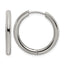 Stainless Steel Polished Hinged Huggie Hoop Earrings for Women