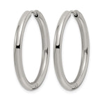 Stainless Steel Polished Hinged Huggie Hoop Earrings for Women