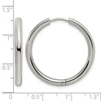 Stainless Steel Polished Hinged Huggie Hoop Earrings for Women