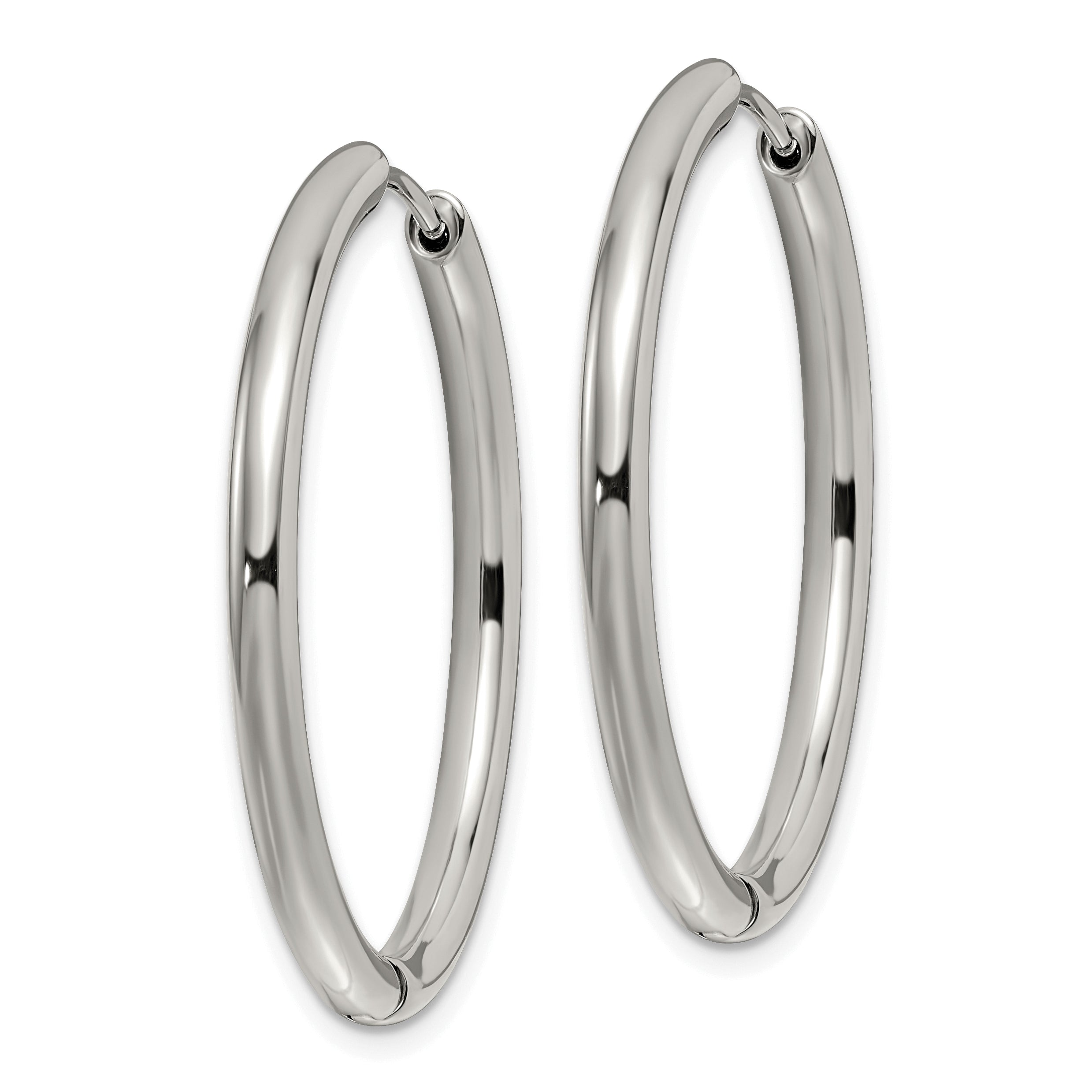 Chisel Stainless Steel Polished 3mm Hinged Hoop Earrings
