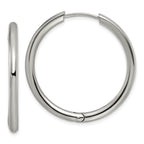 Chisel Stainless Steel Polished 3mm Hinged Hoop Earrings
