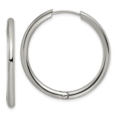 Chisel Stainless Steel Polished 3mm Hinged Hoop Earrings