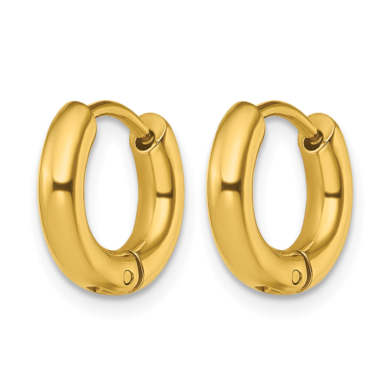 Stainless Steel Gold-Tone Polished Hinged Huggie Hoop Earrings for Women Secondary image