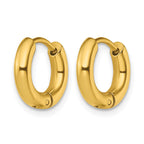 Stainless Steel Gold-Tone Polished Hinged Huggie Hoop Earrings for Women
