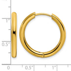 Stainless Steel Gold-Tone Polished Hinged Huggie Hoop Earrings for Women