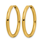 Stainless Steel Gold-Tone Polished Hinged Huggie Hoop Earrings for Women