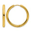 Stainless Steel Gold-Tone Polished Hinged Huggie Hoop Earrings for Women