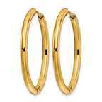Stainless Steel Gold-Tone Polished Hinged Huggie Hoop Earrings for Women