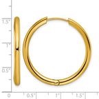 Stainless Steel Gold-Tone Polished Hinged Huggie Hoop Earrings for Women