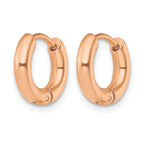 Stainless Steel Rose Gold-Tone Polished Hinged Huggie Hoop Earrings for Women