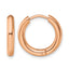 Stainless Steel Rose Gold-Tone Polished Hinged Huggie Hoop Earrings for Women