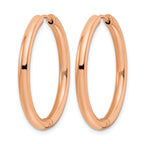Stainless Steel Rose Gold-Tone Polished Hinged Huggie Hoop Earrings for Women