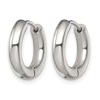 Stainless Steel Polished Hinged Huggie Hoop Earrings for Women