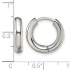Stainless Steel Polished Hinged Huggie Hoop Earrings for Women