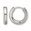 Stainless Steel Polished Hinged Huggie Hoop Earrings for Women