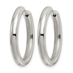 Stainless Steel Polished Hinged Huggie Hoop Earrings for Women