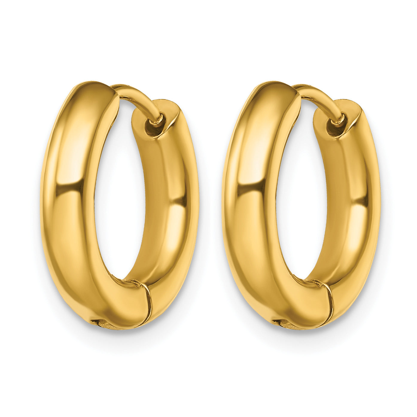 Stainless Steel Gold-Tone Polished Hinged Huggie Hoop Earrings for Women Secondary image