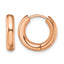 Stainless Steel Rose Gold-Tone Polished Hinged Huggie Hoop Earrings for Women