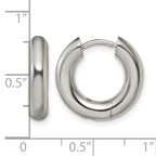 Stainless Steel Polished Hinged Huggie Hoop Earrings for Women
