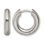Stainless Steel Polished Hinged Huggie Hoop Earrings for Women