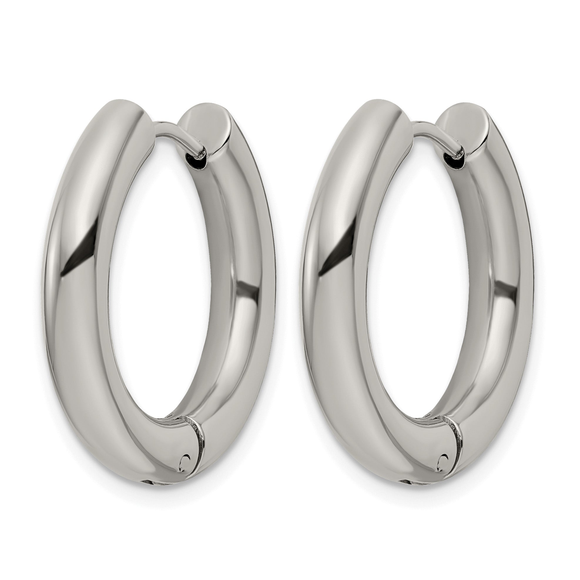 Stainless Steel Polished Hinged Huggie Hoop Earrings for Women Secondary image