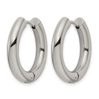 Stainless Steel Polished Hinged Huggie Hoop Earrings for Women