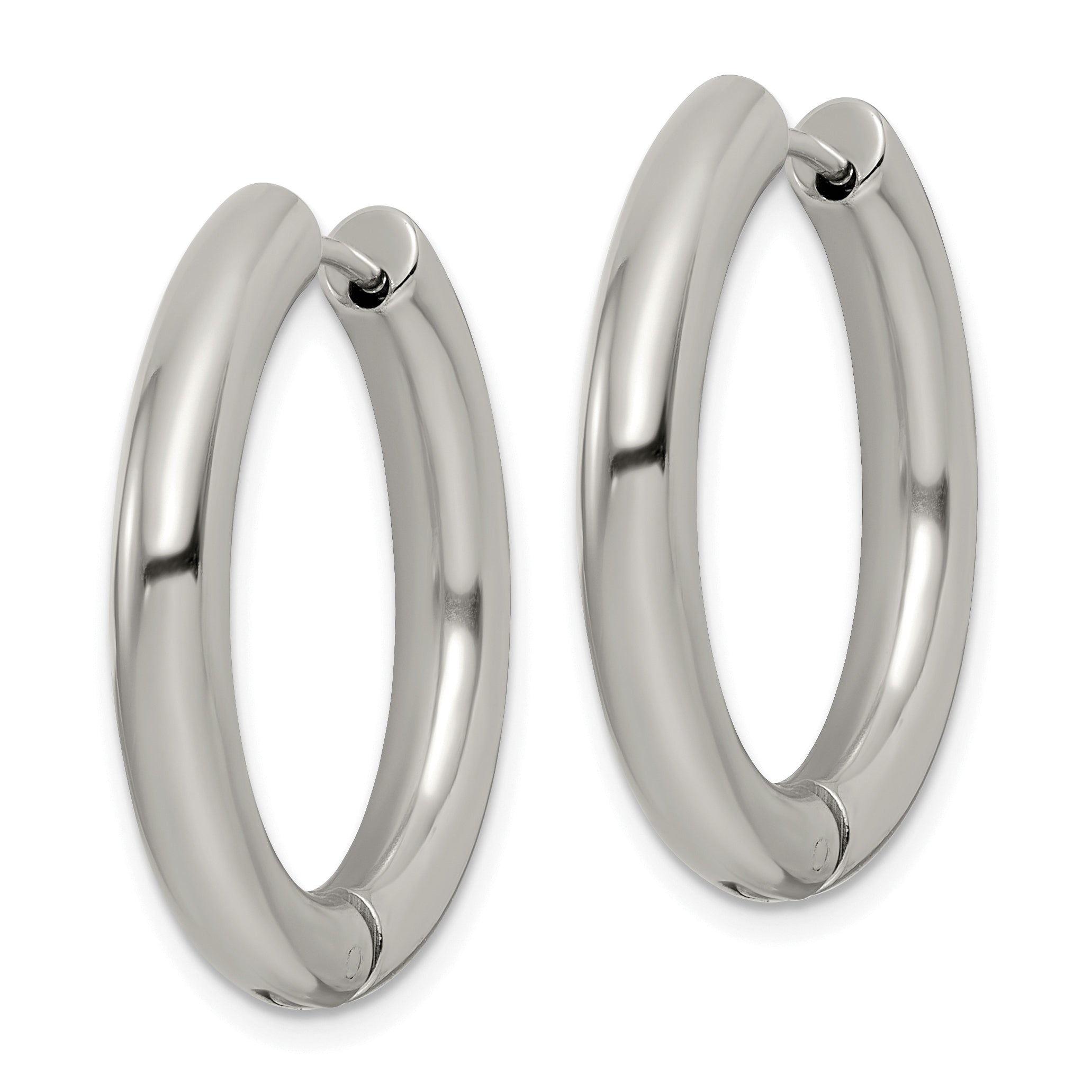 Chisel Stainless Steel Polished 4mm Hinged Hoop Earrings