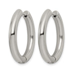Stainless Steel Polished Hinged Huggie Hoop Earrings for Women
