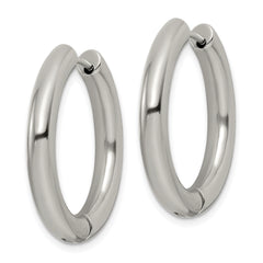 Chisel Stainless Steel Polished 4mm Hinged Hoop Earrings