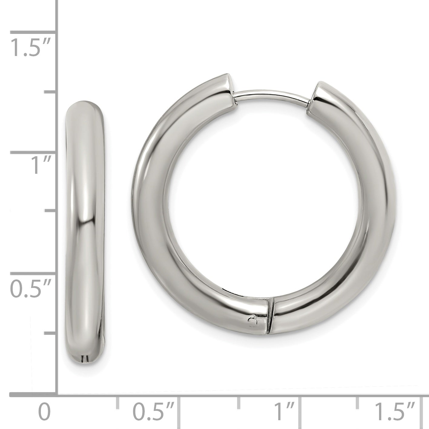 Chisel Stainless Steel Polished 4mm Hinged Hoop Earrings