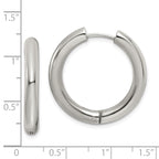 Chisel Stainless Steel Polished 4mm Hinged Hoop Earrings
